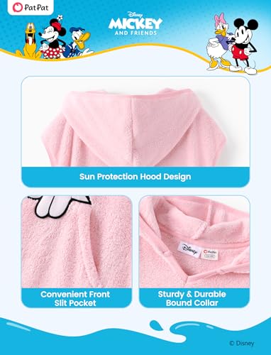 Image of Disney Marvel Princess Frozen Stitch Elsa Girls Hooded Swim Cover Up for Swimsuit Bathing Suit Swimwear Pocket 4-7 Years