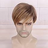 Baiansyy Mens Wig Short Ombre Blonde Straight Synthetic Hair for Man Male Guy Everyday Wear Father's...