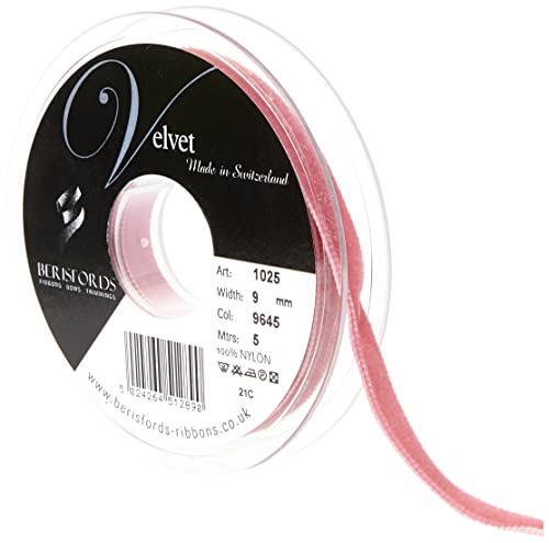Berisfords Velvet Ribbon, Alt Rosa, 10.2 x 0.9 x 10.2 cm - Image 2