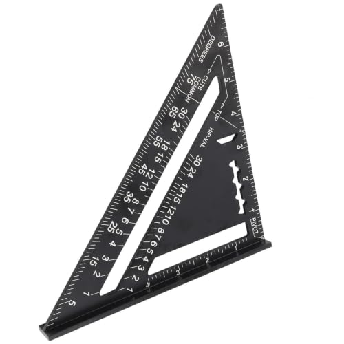 Regla triangular 7 pulgadas aluminio negro oxidado miniatura 3