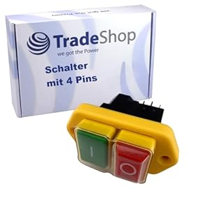 Trade-Shop Maschinen Elektro Ein-Aus-Schalter Hauptschalter 16A 4 Pins für Kreissäge Bandsäge Tischbohrmaschine Absauganlage Gehrungssäge Hobelmaschine
