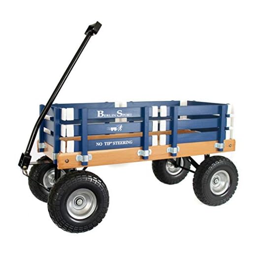 Berlin Flyer Sport Wagon - Model F410 - Amish Made in Ohio, USA - 10" No-Flat Tires (Blue)