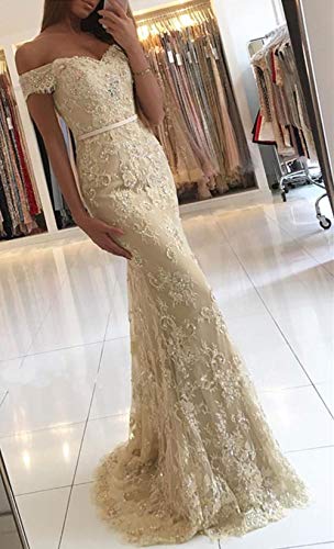 JAEDEN Prom Dress Lace Mermaid - Formal Evening Gowns Lace Off The Shoulder Long4