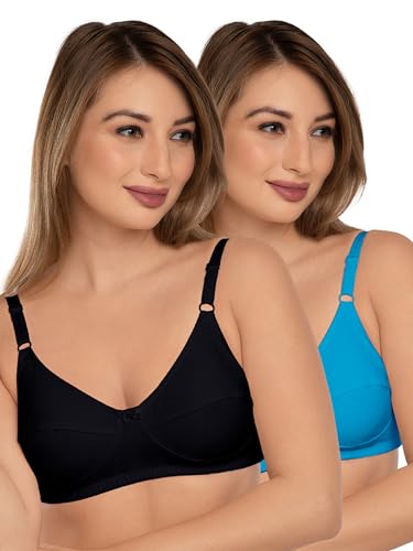 Image of Daisy DEE Women's Cotton Seamed Non-Wired Regular Straps Full Coverage Non-Padded Bra - NSHTL