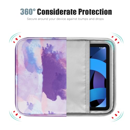 Image of TiMOVO 9-11 inch Tablet Sleeve Bag with Pocket, Watercolor Purple | Fits iPad 11 inch A16 2025, iPad 10.9 inch /10.2 inch, Air 11 inch 5th /4th Gen, Galaxy Tab A9+ /A11 Plus 11 inch