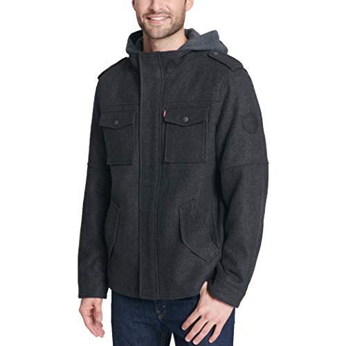 Image of Levi's Men's Wool Blend Hooded Military Jacket