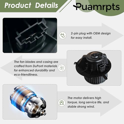 Image of AC Heater Blower Motor Compatible with - Volkswagen Vehicles - Passat 06-10, Golf 10-14, CC 09-12 (w /ATC), Replace# 1K1819015, 700182