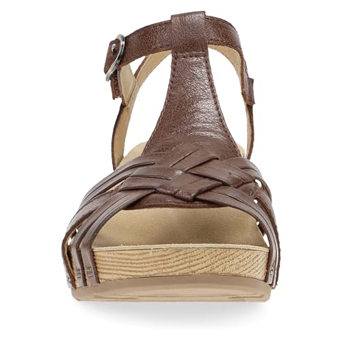 Image of Dansko Tia Fisherman Wedge Sandal for Women - Contoured Footbed for All-Day Comfort and Support - Adjustable Hook & Loop Straps with Buckle Detail