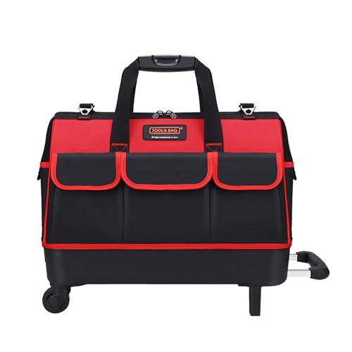 Thalirem 20-Inch Rolling Tool Bag, Heavy-Duty Wheeled Tool Tote with Extendable Handle & Multiple...