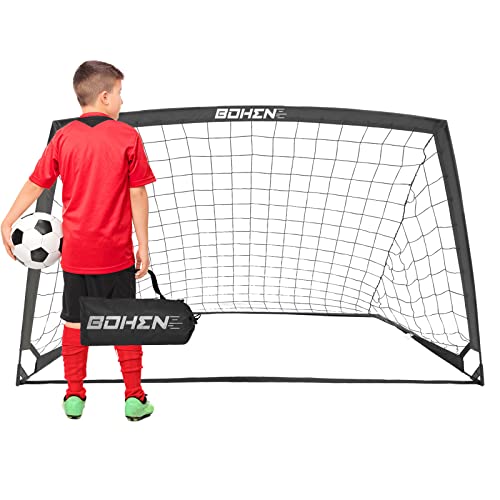 Bohen Portable Soccer Goal For Kids - 6X4Ft Foldable Soccer Net For Backyard Indoor Outdoor With Carrying Bag For Easy Storage And Transportation(6X4Ft, Black) #TOP3