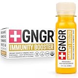 +GNGR Immunity Booster – Organic Cold-Pressed Ginger & Turmeric Shots with Orange, Lemon & Cayenne. High-Absorption Curcumin. Ginger Shot for Immune & Digestive Support. 2 fl oz Bottles (12-Pack)