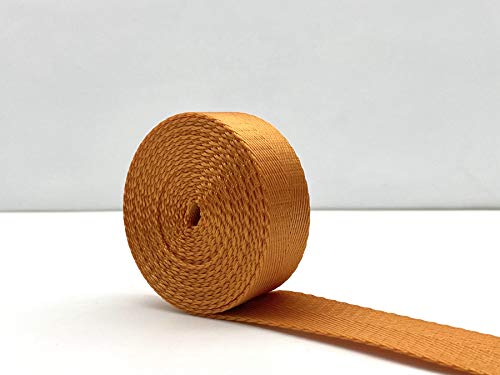 Nylon Webbing Ribbon 1 inch (25mm) Heavy Weight Yellow Strap Replacement 5 Yards ZC87