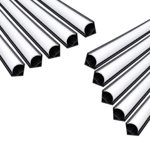 16x16mm Corner Aluminium LED Channel System (1 Meter Length) | V-Shape Profile with Milky Diffuser Cover, Mounting Clips & End Caps (Pack of 10)-image-46