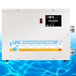 Mxmoonant Pool Heater 11KW 220V, Hot Tub Water Thermostat 25~50℃, Electric Swimming Pool Heater with Touch Screen for Both Above Ground and Inground Pool, Spa, Bathtub