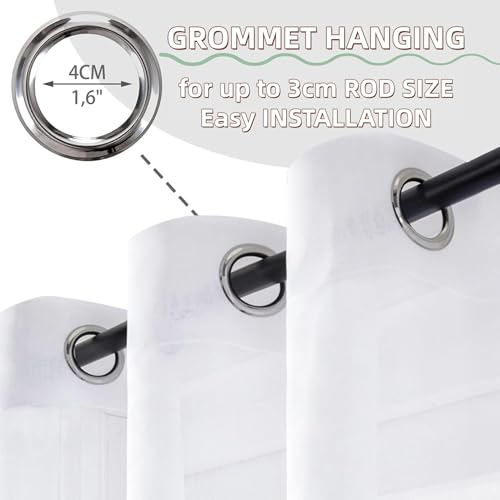 Filtre la lumière du soleil avec ce voile curtains blanc protégeant l'intimité de votre maison - 5