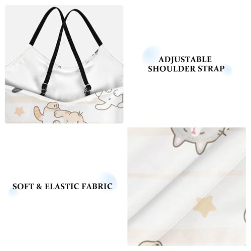 Cartoon Cat Stars Lines Girls Swimsuit One Piece Bathing Suit for Baby Girls' Swimwear 3-10T3