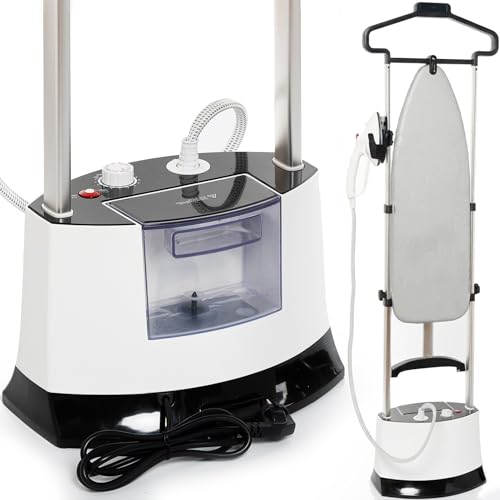 Venkillian Plancha Vertical Vapor Profesional: Potencia 1400W Presión 6 Bar 12 Niveles de Temperatura Tabla de Planchar Plegable Depósito de Agua 1.6L para Hogar Hotel Familia Negocios