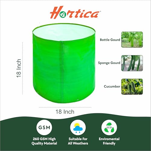 Image of Premium HDPE UV Stabilised Grow Bags 18x18 Inch (Pack of 2) | 260 GSM Heavy Duty Round Planter Bags | Reusable Fabric Pots for Terrace, Balcony & Vegetable Gardening