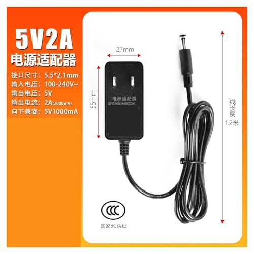Adaptador de corriente de 5V 2A transformador cargador para tira de luz LED de cinco voltios 3
