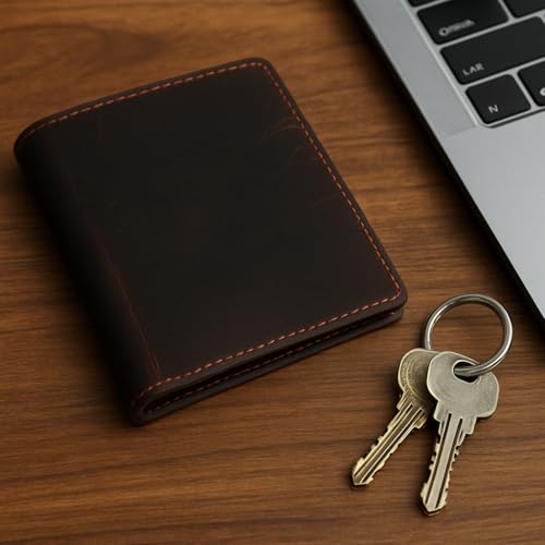 RFID Blocking Vintage Leather Large Hipster Bifold Credit Card ID Men's Wallet Brown4