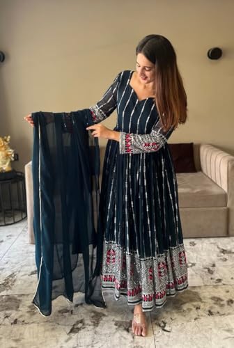 Image of Fashion Basket Women's Georgette Anarkali Dress