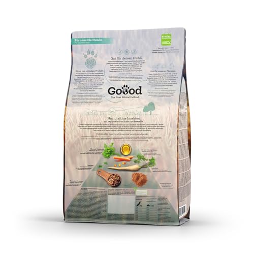 Goood Adult nachhaltige Insekten – Trockenfutter, Hundefutter – weizenfrei, Alternative Proteinquelle, leicht verdaulich – große Kroketten – für ausgewachsene Hunde – 1,8kg