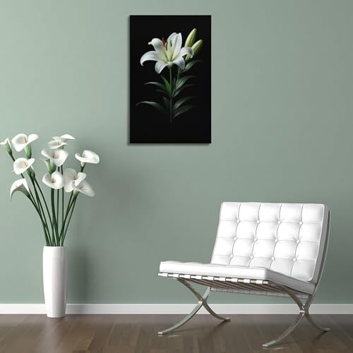 Décoration murale fleur de lys blanc ZHOUKEG pour habiller un mur vide - 5