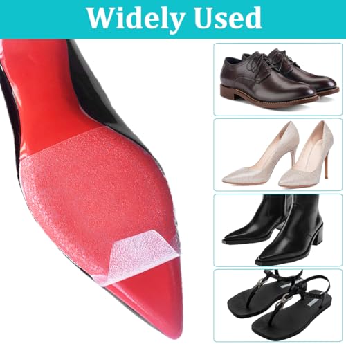 Image of 6 Pcs Non-Slip Shoe Sole Protector for Heels, Self-Adhesive High Heel Pads for Bottom of Shoes, Anti-Slip Protectors (Clear)