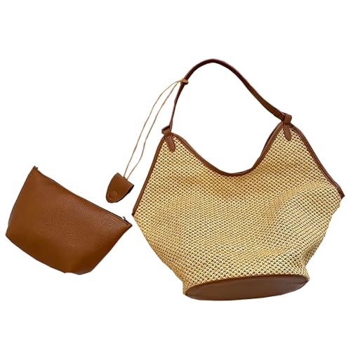 Bolso de paja para mujer tipo tote grande