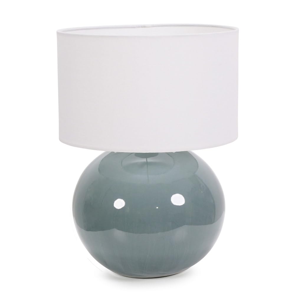 Valuelights White | Eucalyptus Ceramic Table Lamp With Fabric Drum Lampshade Living Room Bedside Light | Table Lamps, Home Décor & Improvement Essential