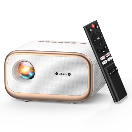 Smart Projector with WiFi 6 & Bluetooth, Compatible With Netflix/YouTube/ Prime Video Apps, Auto...