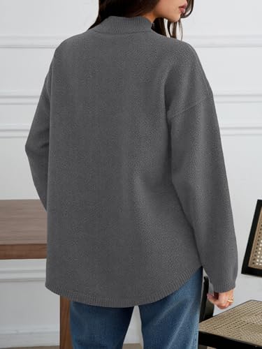 Image of Saodimallsu Womens Collared Cardigans Button Down Fall Sweater Jackets Oversized Casual Long Sleeve Knit Shirts