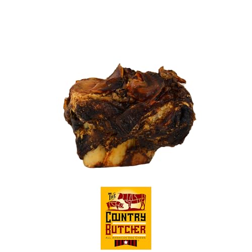 THE COUNTRY BUTCHER Meaty Beef Knuckle Dog Bones, Made in USA, Natural Dog Chews for Aggressive Chewers, Large Dogs, 4 Count