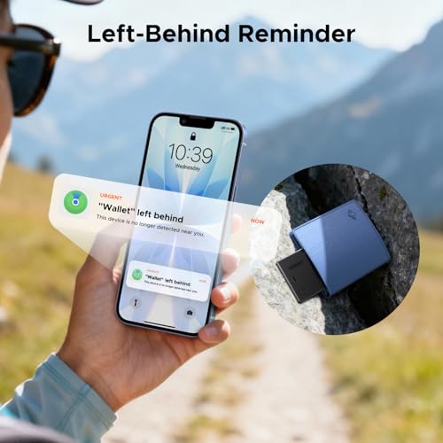 Image of UGREEN FineTrack Slim Wallet Tracker Card (iOS Only), Rechargeable Air Tracker Tags Compatible with Apple Find My, Smart Tags for Wallet,Luggage and More