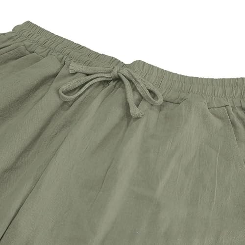 Mens Linen Pants American Flag Baggy Sweatpants Summer Casual Elastic Waist Drawstring Gym Hiking Long Trousers4