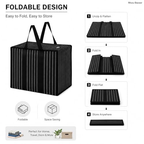 Image of Multipurpose Extra Large Big Heavy Duty Storage Organizer Canvas Bag Reusable Canvas Shopper Bag With Strong Handle (Pack of 3)