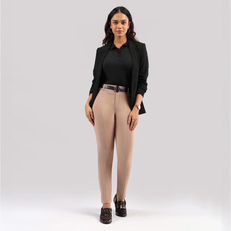 BlissClub Ultimate Cigarette Pants | 2 kieszenie | Niesamowicie elastyczne | Wzory plisowane