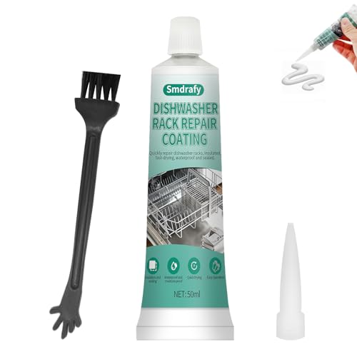 Peinture de Réparation pour Paniers de Lave-vaisselle, Mastic d'étanchéité, Imperméable et Antirouille, Séchage Rapide, Convient pour Réparer les Paniers de Lave-vaisselle et de Caddie, 50 ml