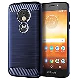 Sidande Case for Moto E5 Play/for Motorola E5Go/Moto E5Cruise, Ultra Slim Phone Cover with Shock-Absorption Carbon Fiber TPU Rubber Protective Cases for Motorola Moto E5 Play Navy Blue