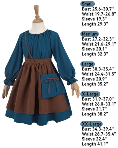 Disfraz Colonial para Niñas Talla Large Azul miniatura 6