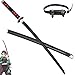 Holzspielzeug Schwert Japanischer Anime Demon Slayer Tanjiro Cosplay Zubehör Kinder Katana Ninja Waffe Modell mit Gürtel (Size : 76cm/29.9in)