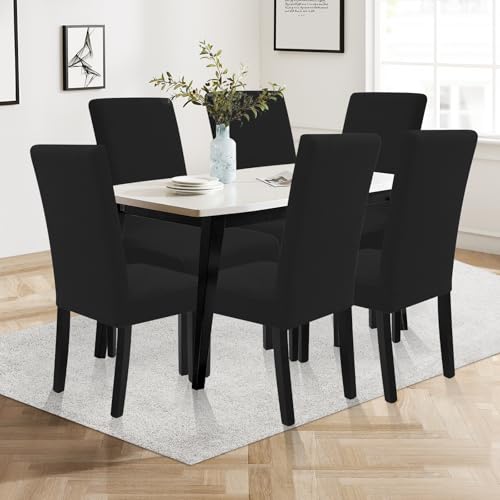 Ystyle Universal Stretch Stuhlhussen 6er Set, Schwarz – Ansicht 2