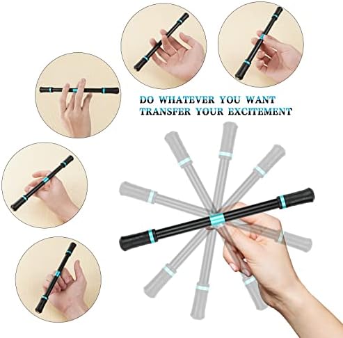 OSDUE 2 Pcs Rolling Finger Rotating Pen, No Pen Refill Spinning Ballpoint Pen, for Kids Students Pressure Relief Adaptable (Black&Red)