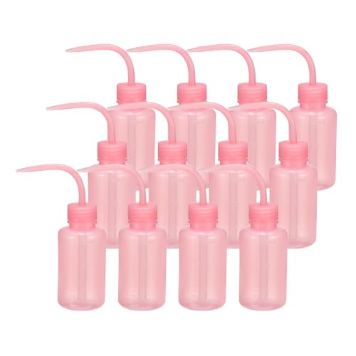 Patikil 150ml 5oz Succulent Eyelash Tattoo Wash, 12 Pcs Plastic Watering Squeeze Rinse Bottle for Plant Eyelash Extensions Irrigation Lab Gap Cleaning, Pink