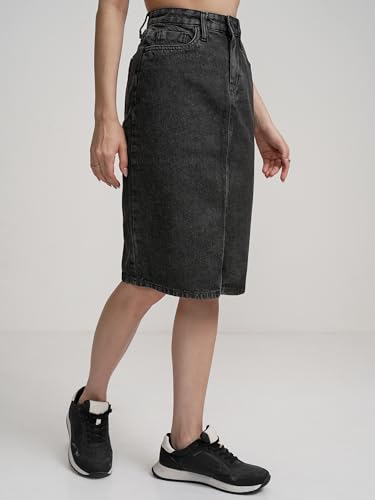Image of Tokyo Talkies Women's Slim Fit Straight Skirts | Women Casual Skirts