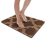 MICRODRY Home Inspirations Collection Soft & Cozy Bath Mats for Bathroom, Memory Foam Bathroom Rugs with Skid Resistant Base, Ultra Absorbent Microfiber Bath Mat, 17x24, Small, Brown