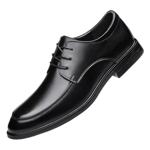 Mens Lace Up Oxford Dress Shoes Black Leather Business Formal Shoes Classic Office Wedding Party Work Footwear Comfortable Fit