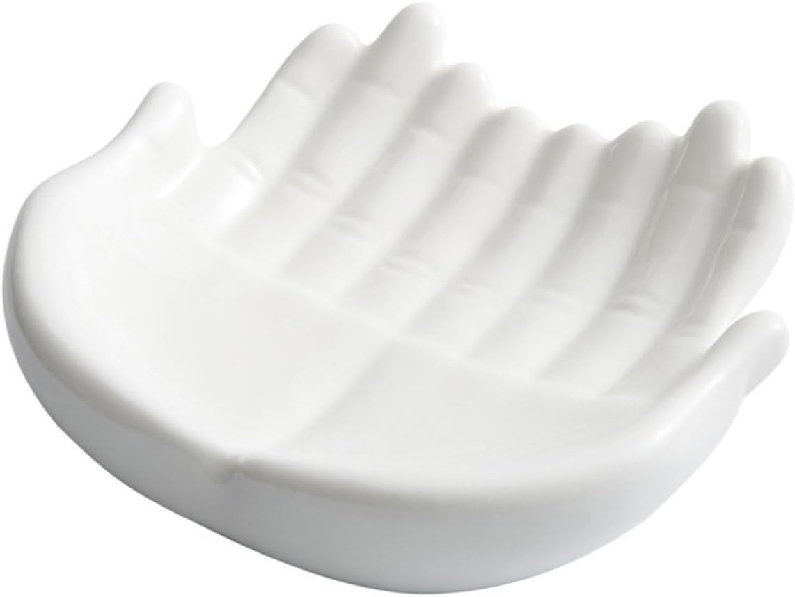 Japanese Sushi Plate Ceramic Hand Shaped Serving Platter Multi Purpose Sashimi Dish for Desserts Snacks and Entertaining