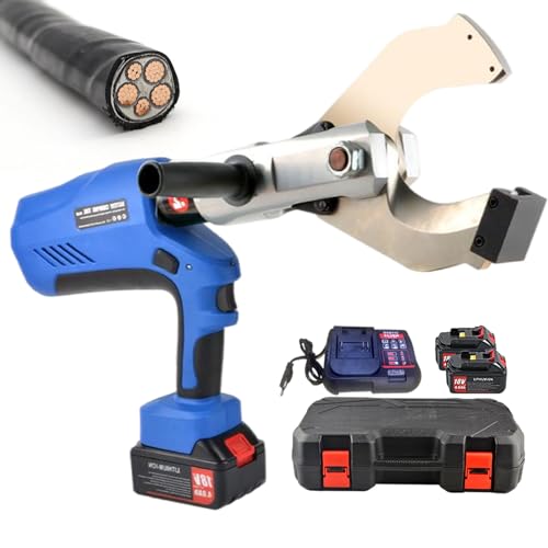 Cordless Cable Cutter Hydraulic Cable Cutter, Electric Cable Cutter with LED Display/2 Battery,18V Battery Powered Cable Cutting Tool for 85MM -120MM Al Copper Cable,4.0Ah Battery,105MM