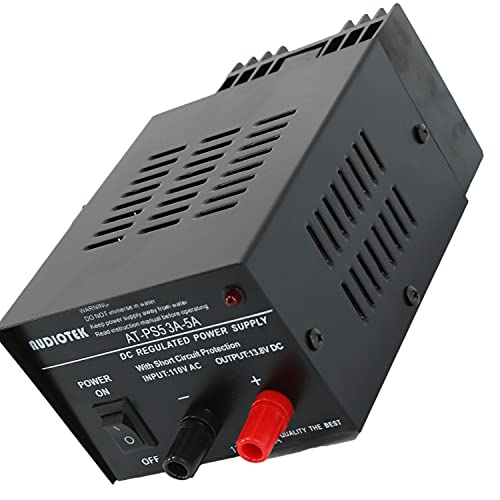 Audiotek - Output 5A Amp Mobile 13.8 Volt Dc Power Supply At-Ps5,Black,9.1 X 3.5 X 4.5 Inches #TOP6